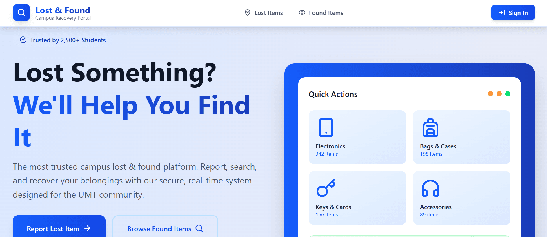 Campus Lost & Found Portal